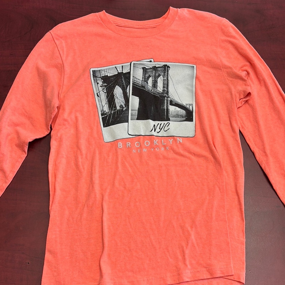 Coral Long Sleeve NYC Graphic Tee